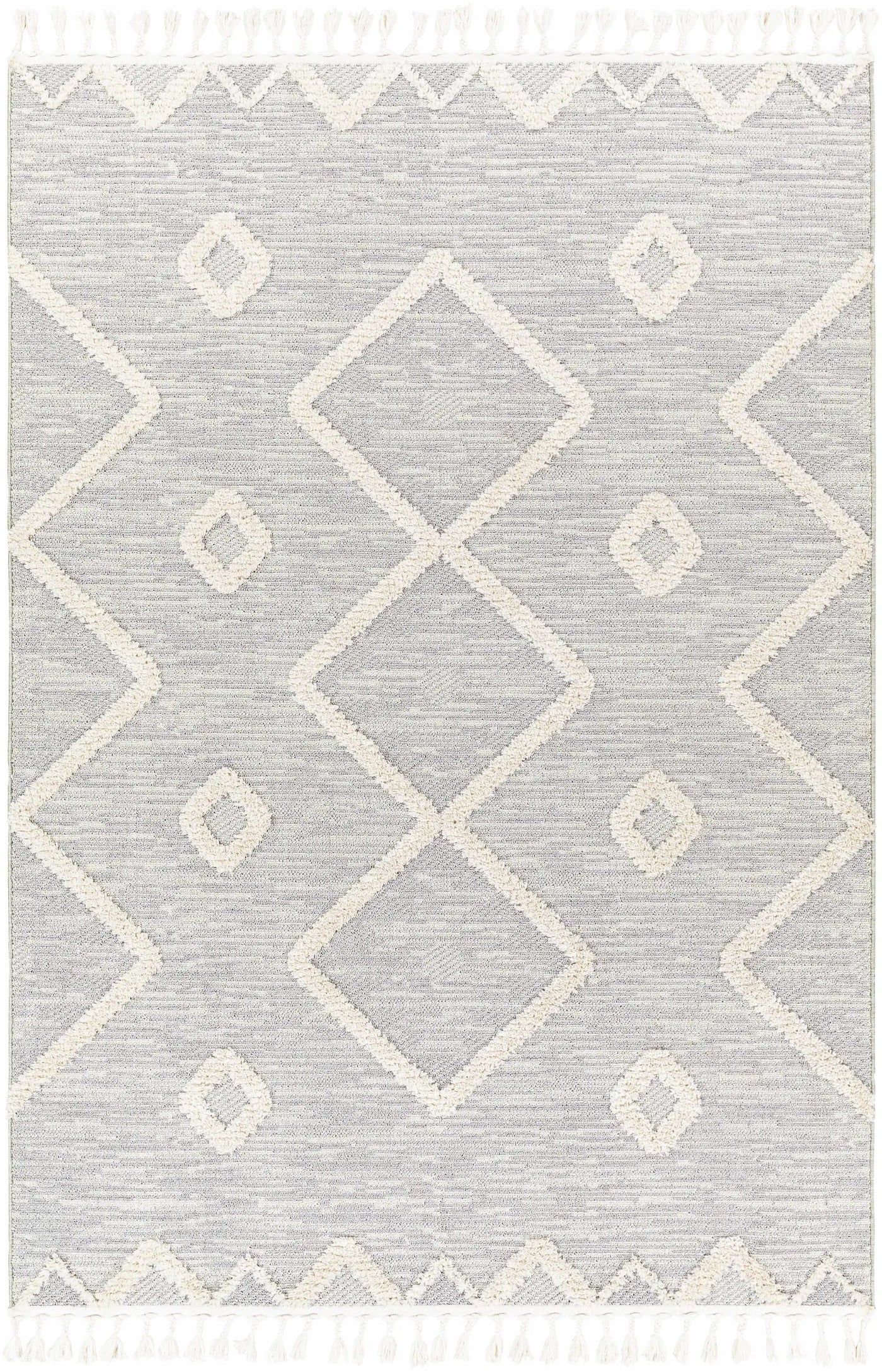 Cauldwell High/Low Pile Rug with Tassels - Clearance by Boutique Rugs