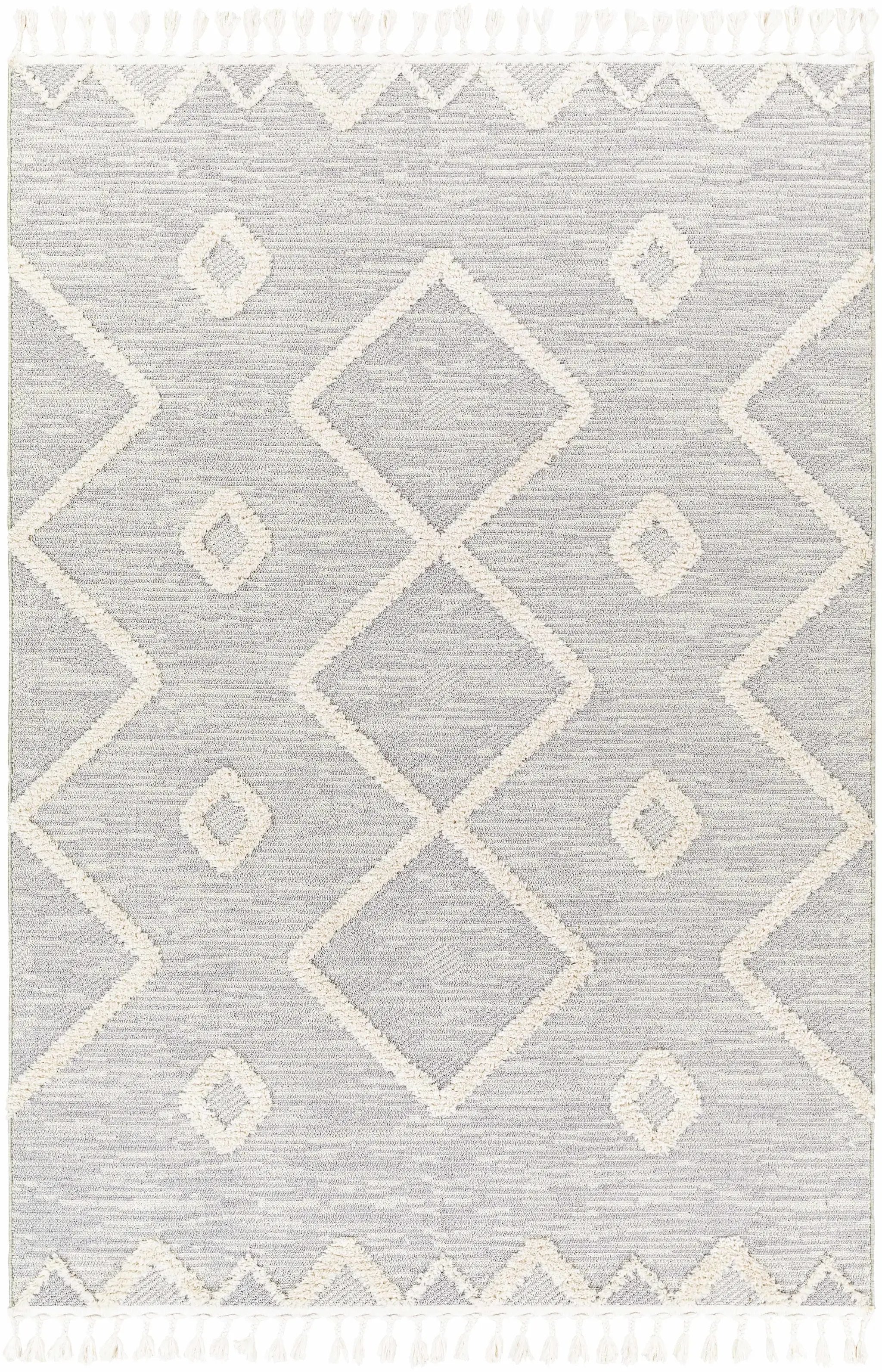 Cauldwell High/Low Pile Rug with Tassels - Clearance by Boutique Rugs