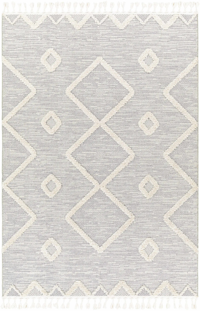 Cauldwell High/Low Pile Rug with Tassels - Clearance by Boutique Rugs