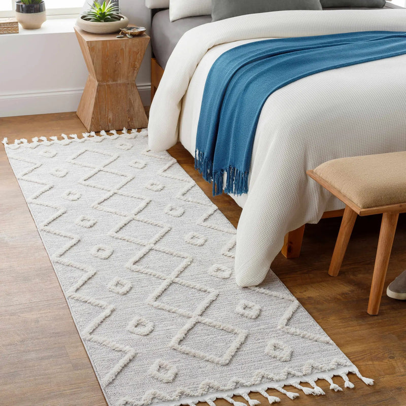 Cauldwell High/Low Pile Rug with Tassels - Clearance by Boutique Rugs