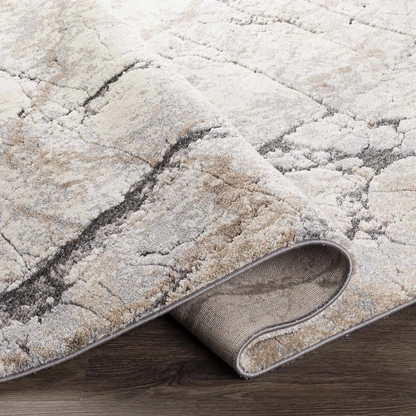 Cavetown Gray Marble Thick Rug by Boutique Rugs