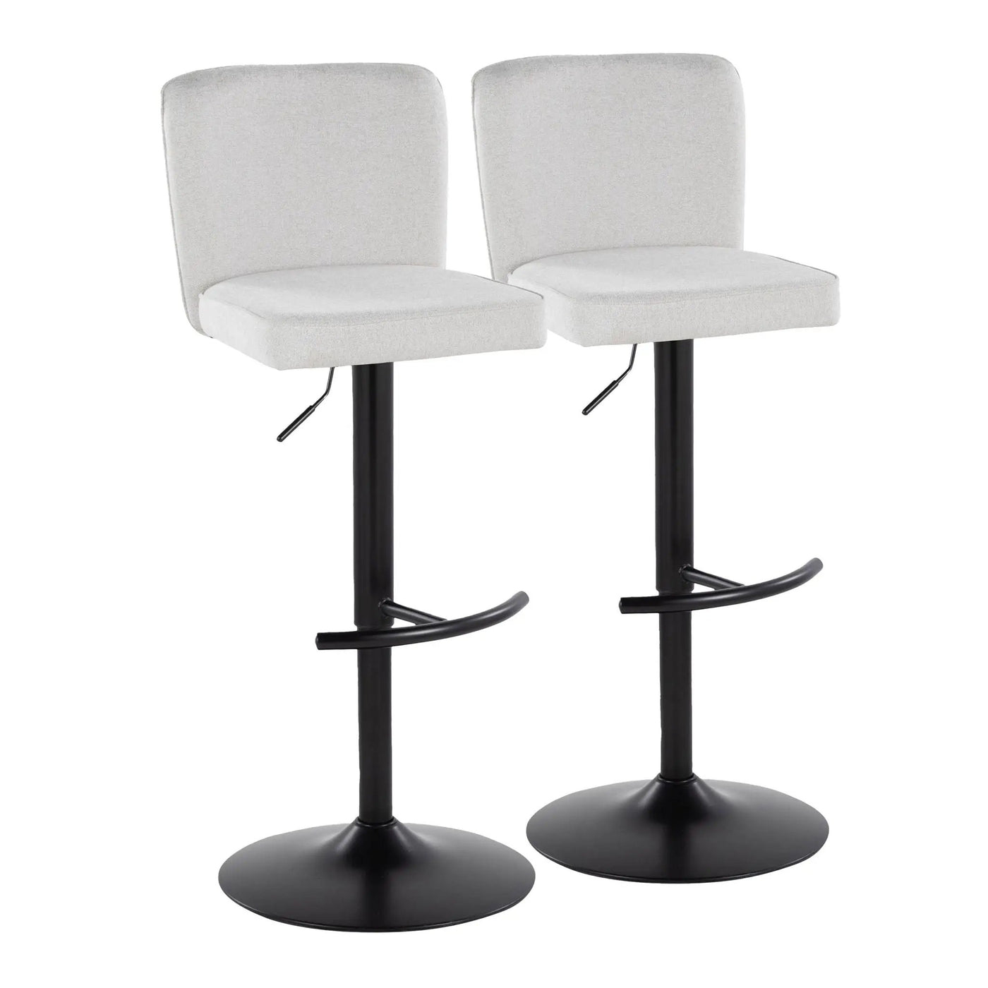 Henry - Contemporary Adjustable Barstool & Swivel With Rounded T Footrest (Set of 2) by HouseOfZazla