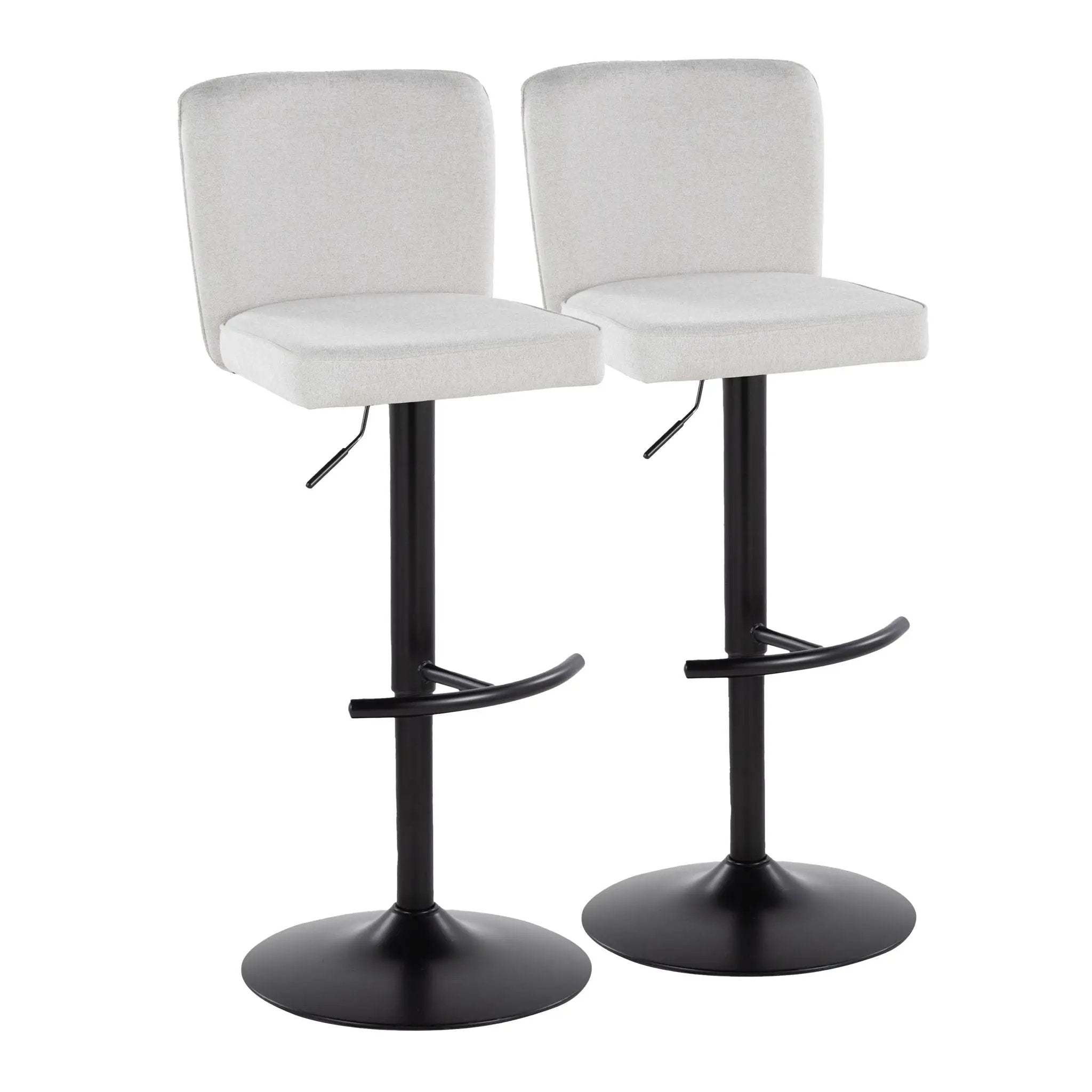 Henry - Contemporary Adjustable Barstool & Swivel With Rounded T Footrest (Set of 2) by HouseOfZazla