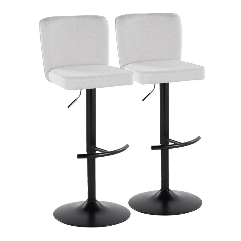 Henry - Contemporary Adjustable Barstool & Swivel With Rounded T Footrest (Set of 2) by HouseOfZazla