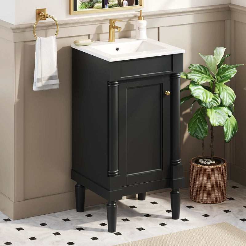 French Style Bathroom Cabinet With Sink, Adjustable Shelf by Unique Piece Furniture