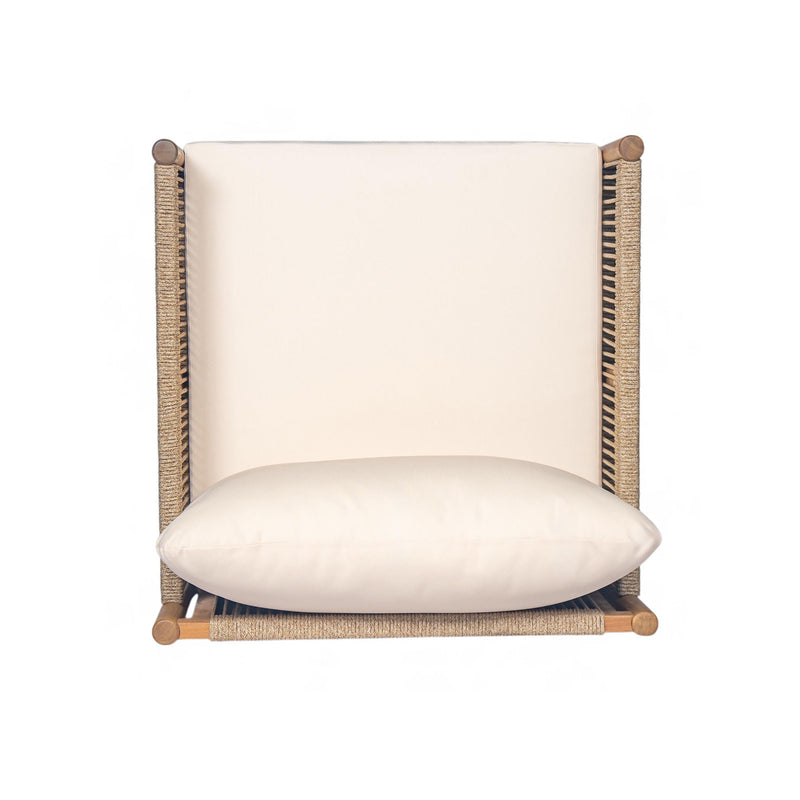 Modern Outdoor Woven Lounge Chair With Solid Wood Frame - Teak by HouseOfZazla