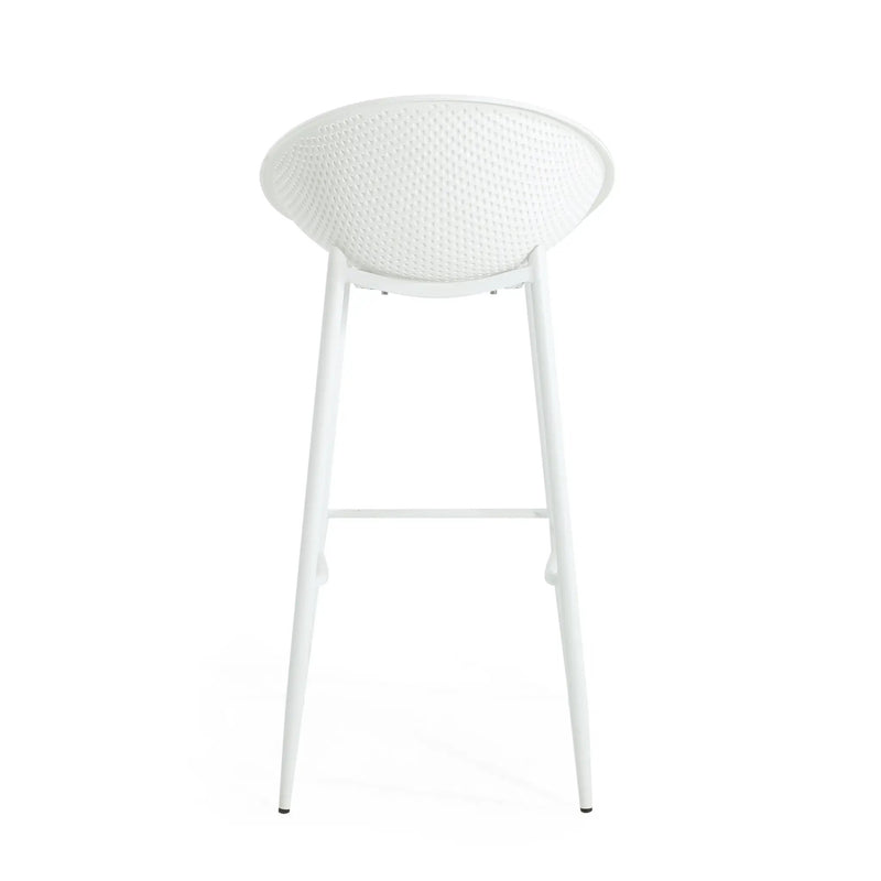 Modern Gable Outdoor Barstool Set of 2 in White by HouseOfZazla