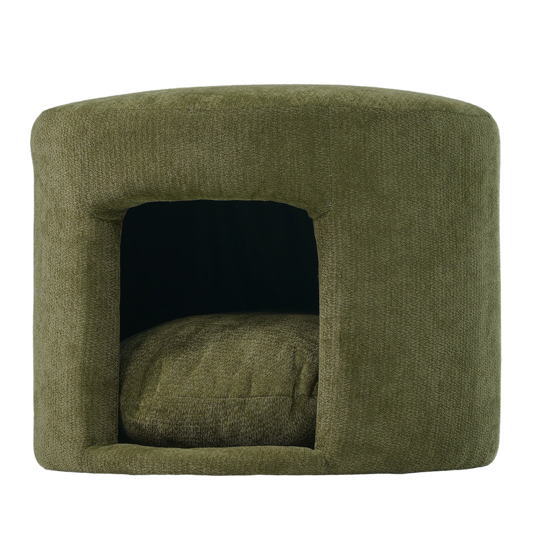 Green Pet Friendly Ottoman with Removable Pet Cushion and Hidden Pet Nook by HouseOfZazla