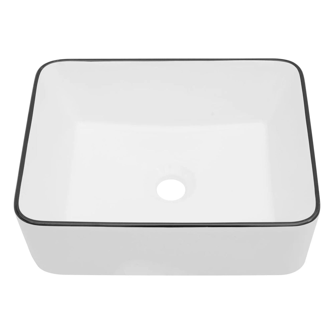 Modern European Style Ceramic Rectangular Vessel Bathroom Sink by HouseOfZazla