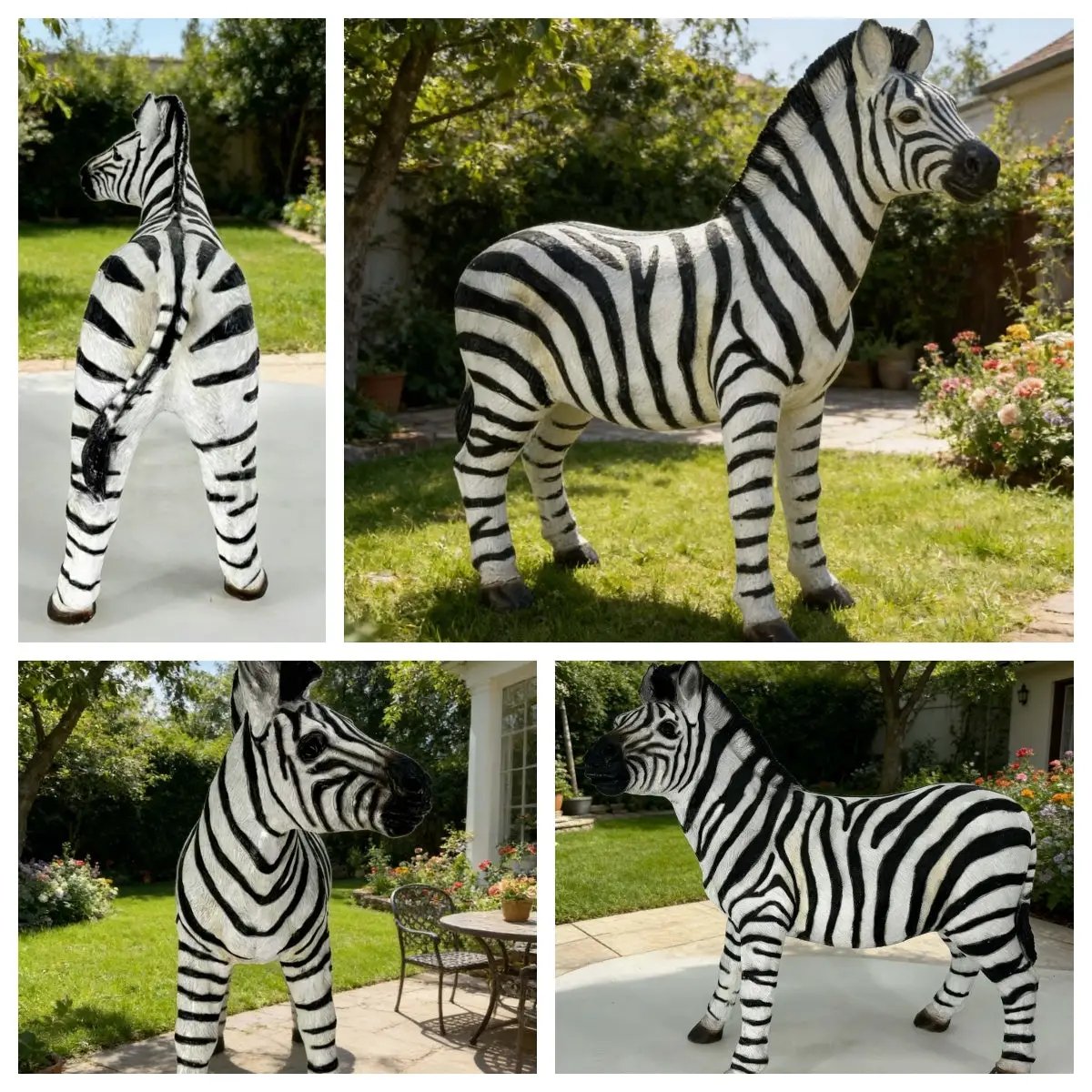 18.31" H x 19.49" L Simulated Zebra Garden Statue by HouseOfZazla