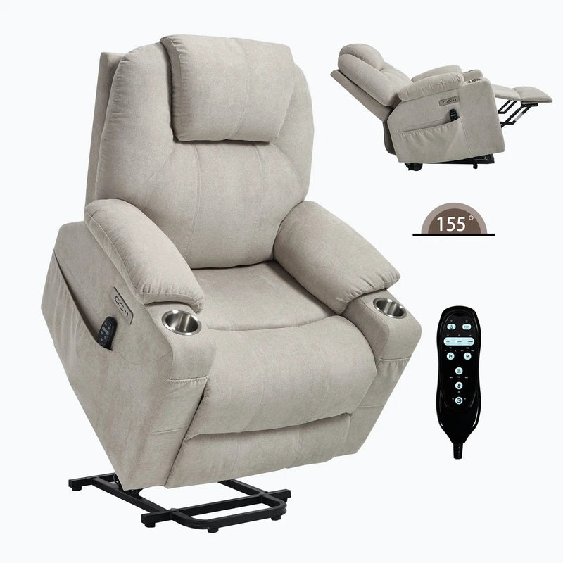 Premium Power Lift Recliner Chair with Massage Functionality by HouseOfZazla