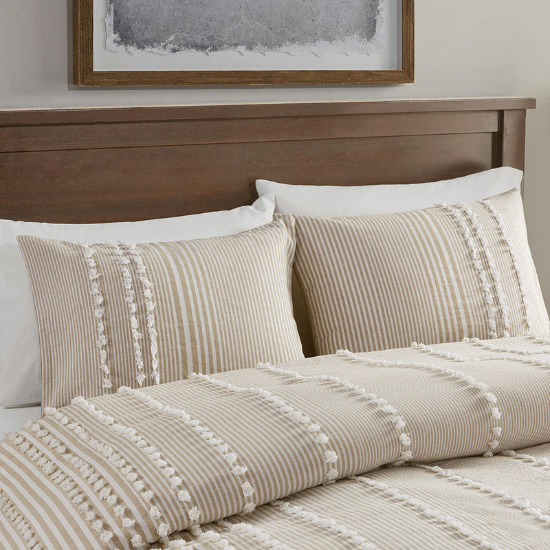 King 3 Piece Cotton Yarn Dyed Duvet Cover Set by HouseOfZazla
