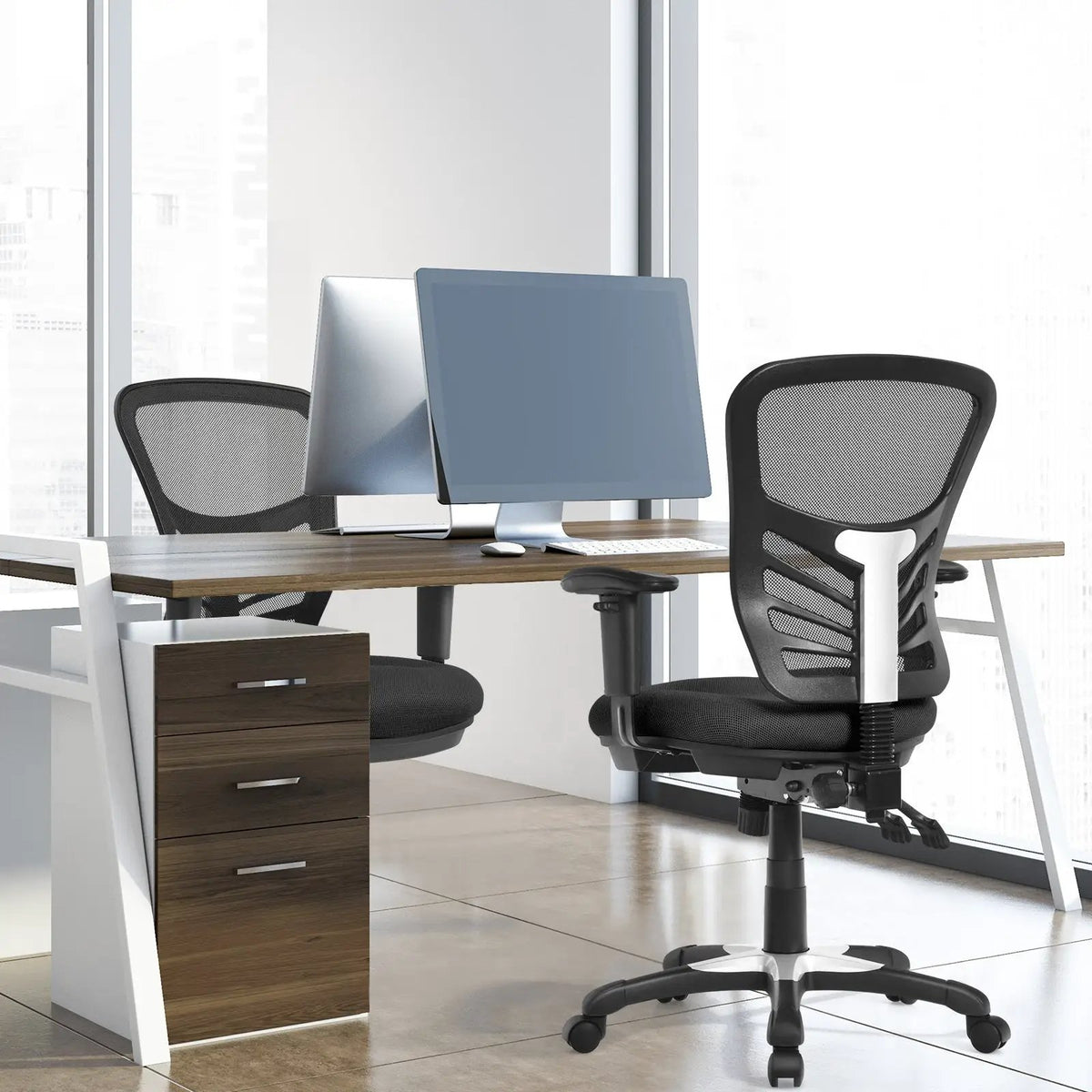 Ergonomic Mesh Office Chair with Adjustable Back Height and Armrests by DirectDeals