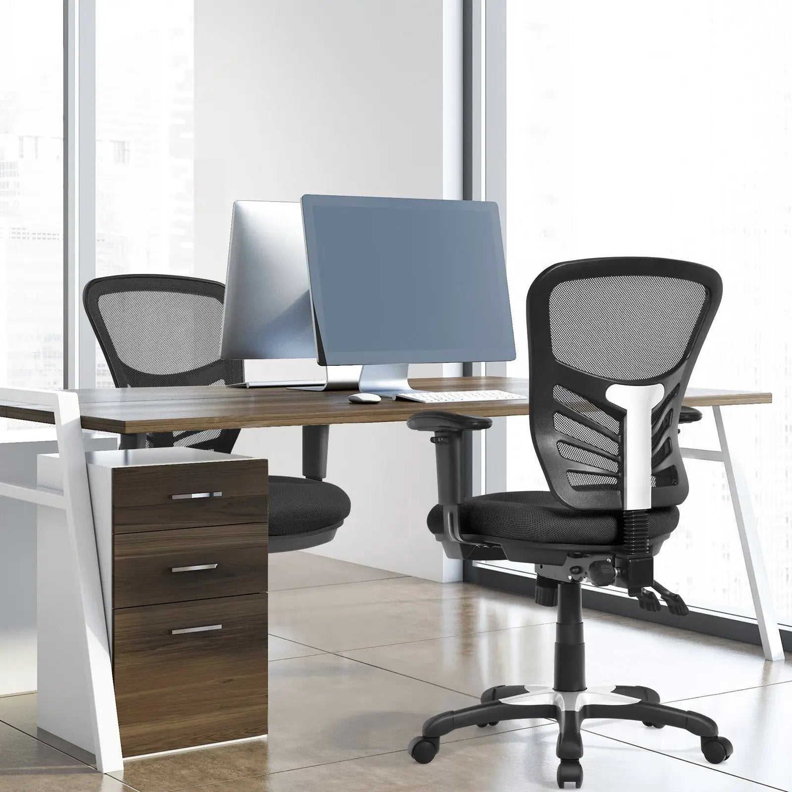 Ergonomic Mesh Office Chair with Adjustable Back Height and Armrests by DirectDeals