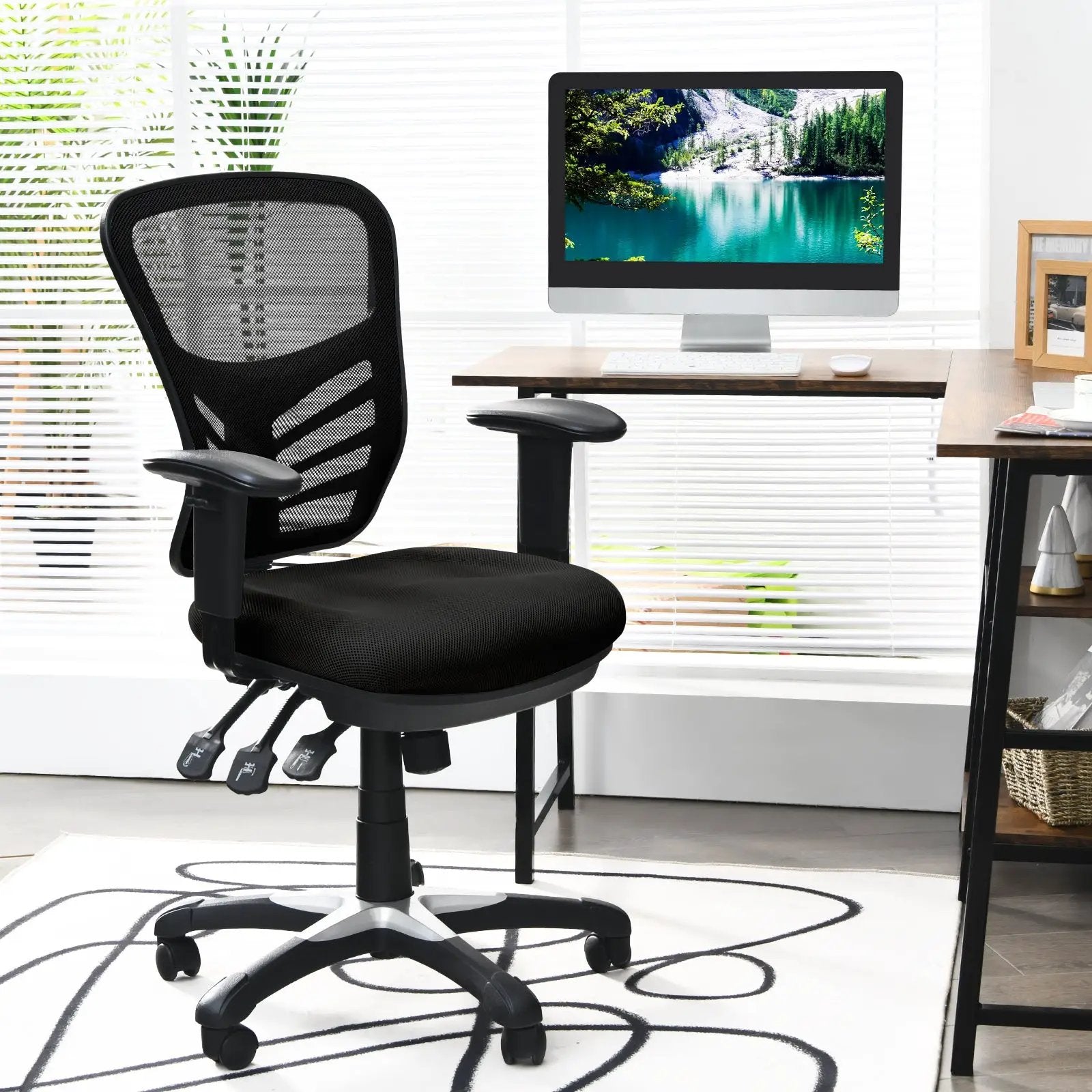 Ergonomic Mesh Office Chair with Adjustable Back Height and Armrests by DirectDeals