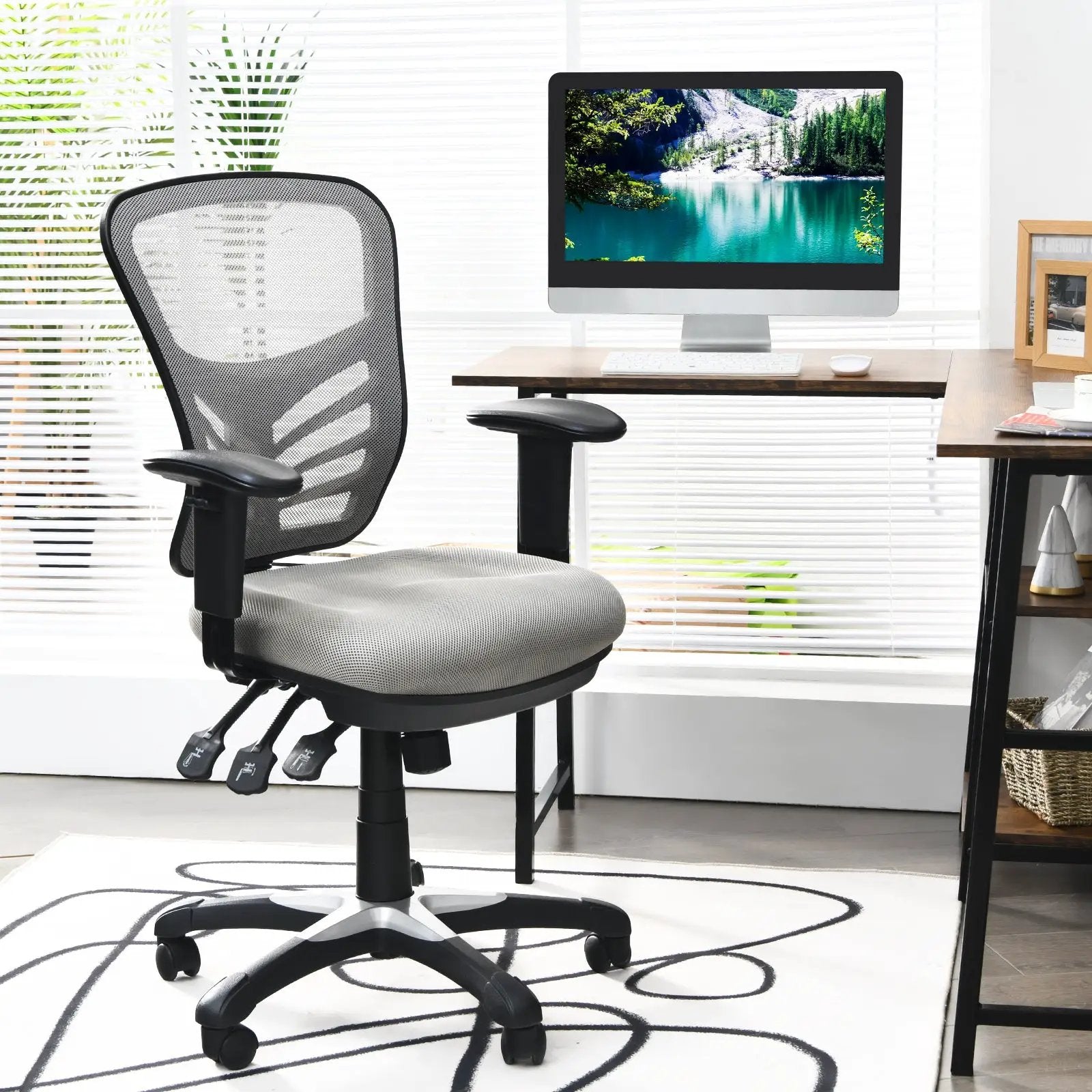 Ergonomic Mesh Office Chair with Adjustable Back Height and Armrests by DirectDeals