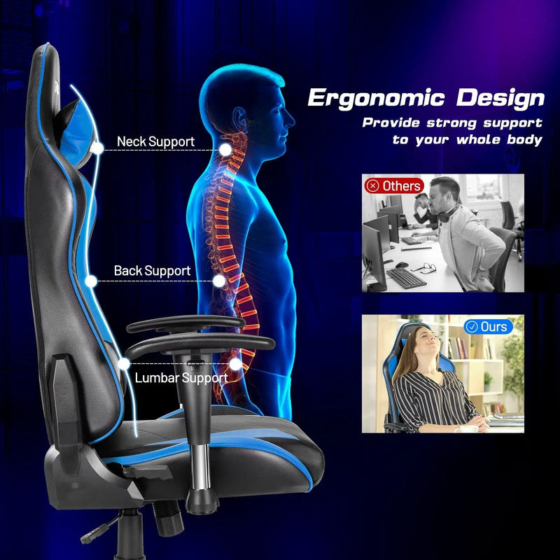 Gaming Chair Adjustable Swivel Racing Style Computer Office Chair by DirectDeals