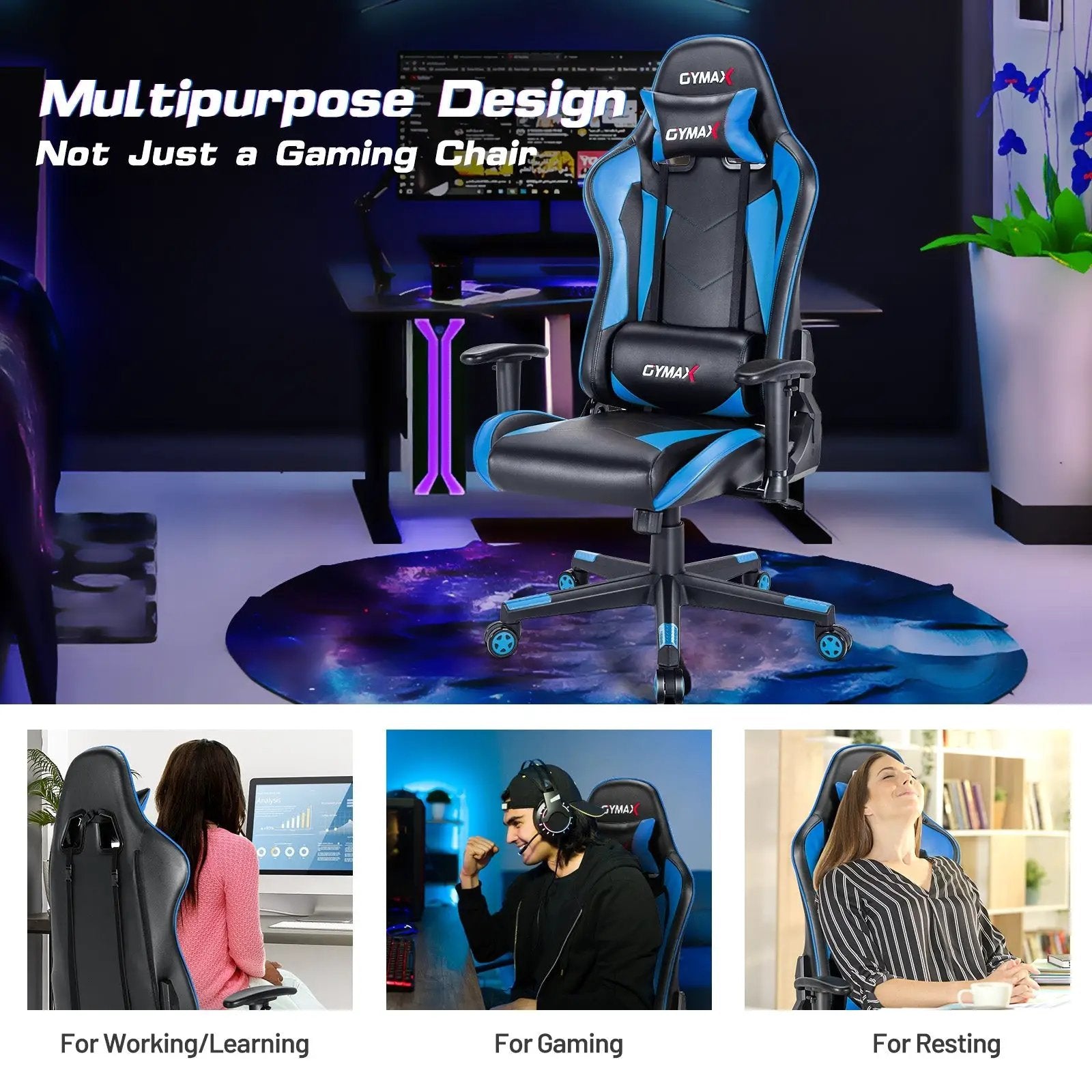 Gaming Chair Adjustable Swivel Racing Style Computer Office Chair by DirectDeals