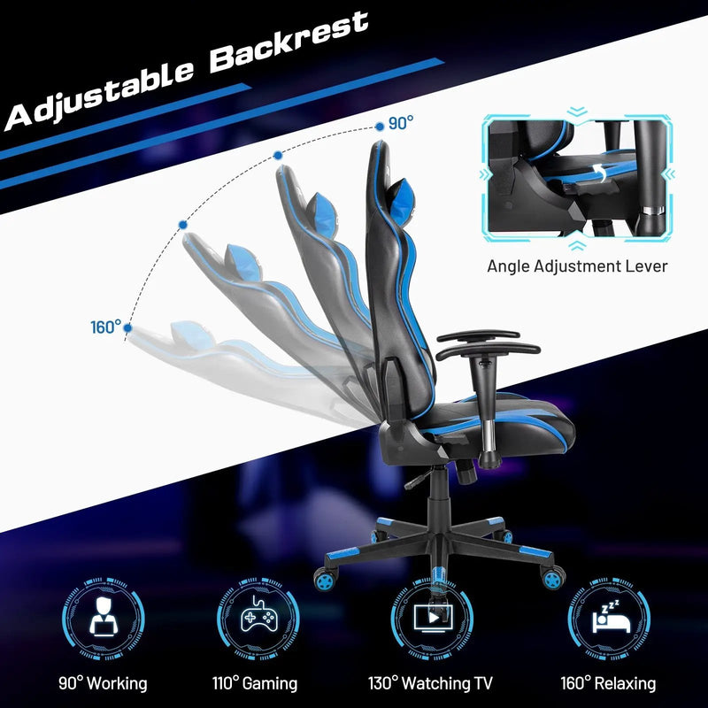 Gaming Chair Adjustable Swivel Racing Style Computer Office Chair by DirectDeals