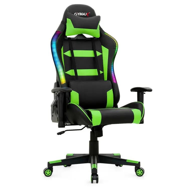 Adjustable Swivel Gaming Chair with LED Lights and Remote by DirectDeals