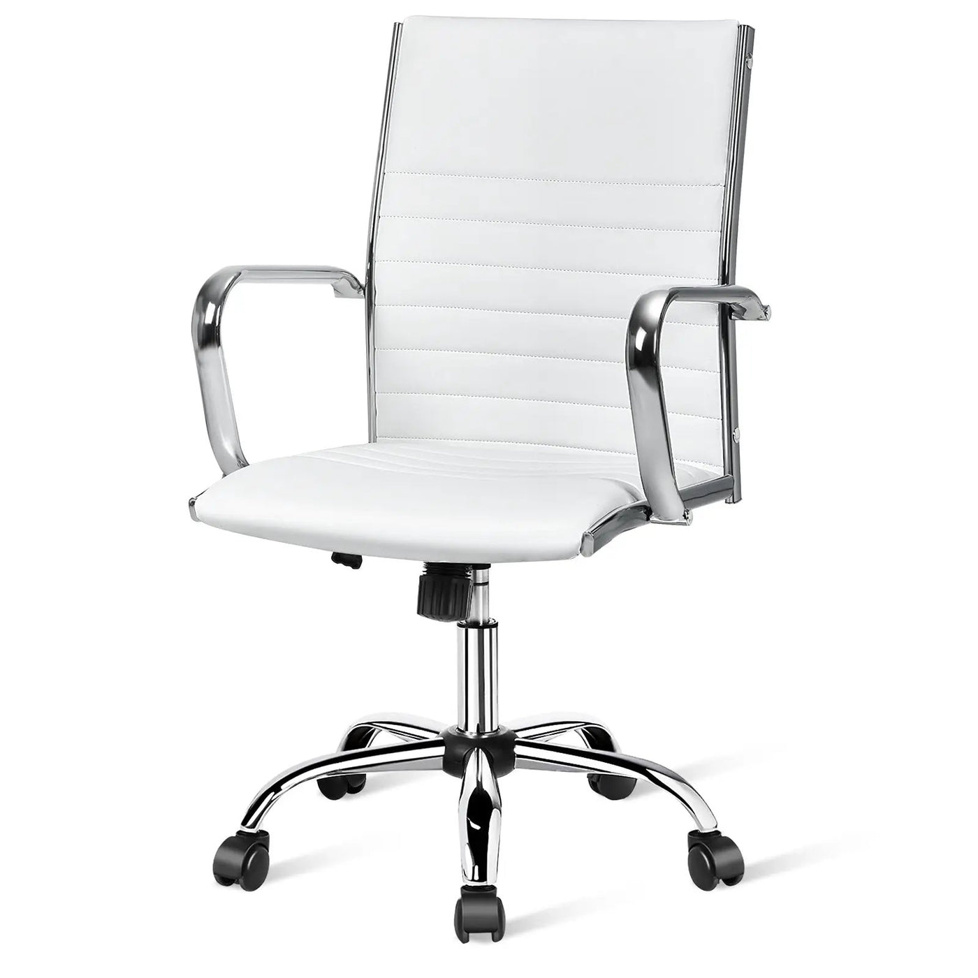 High Back Ribbed Office Chair with Armrests by DirectDeals