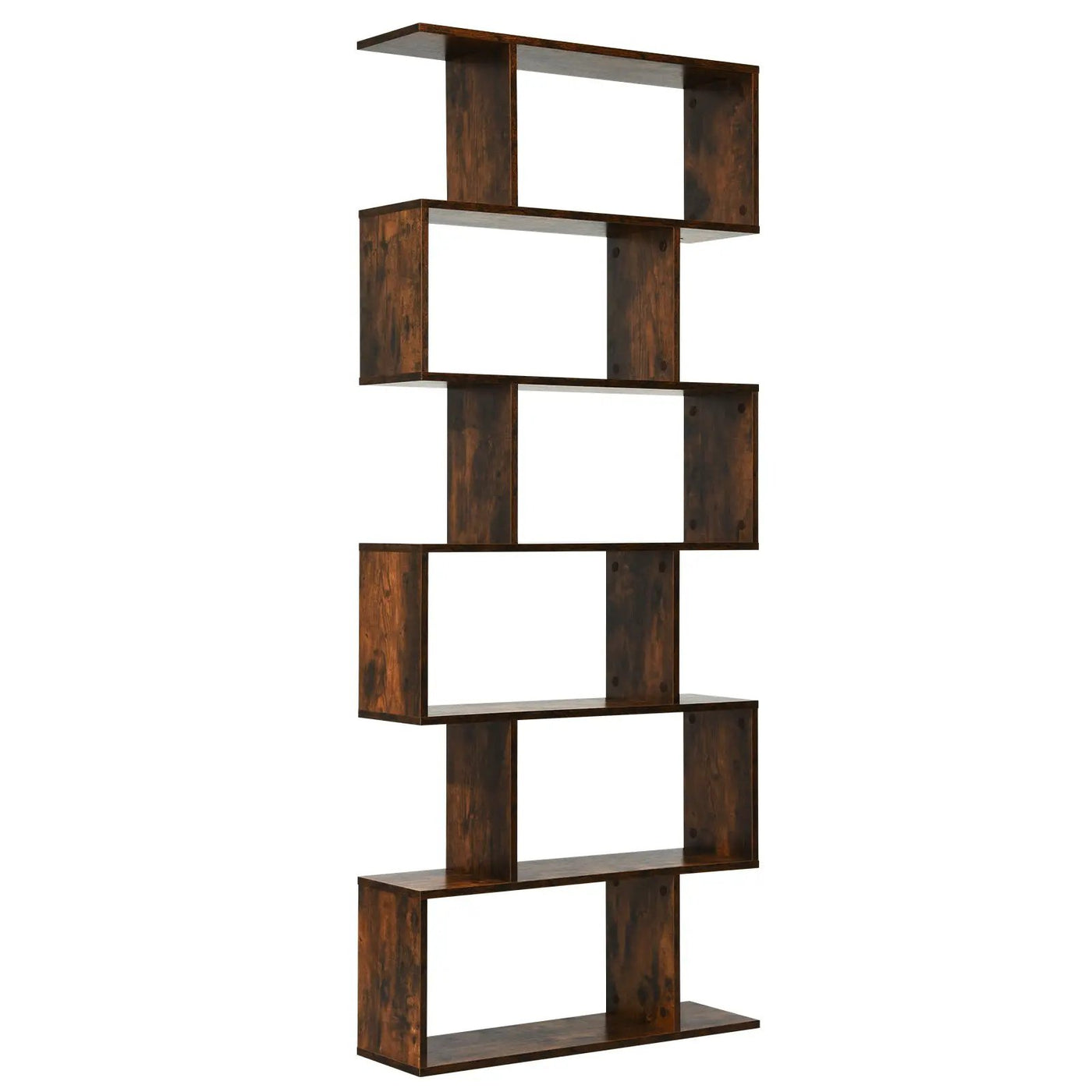 6 Tier S-Shaped Bookshelf Storage Display Bookcase Decor Z-Shelf by DirectDeals