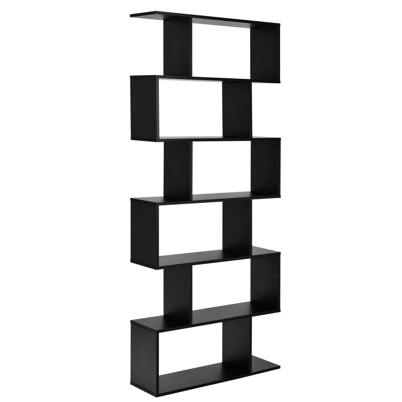 6 Tier S-Shaped Bookshelf Storage Display Bookcase Decor Z-Shelf by DirectDeals