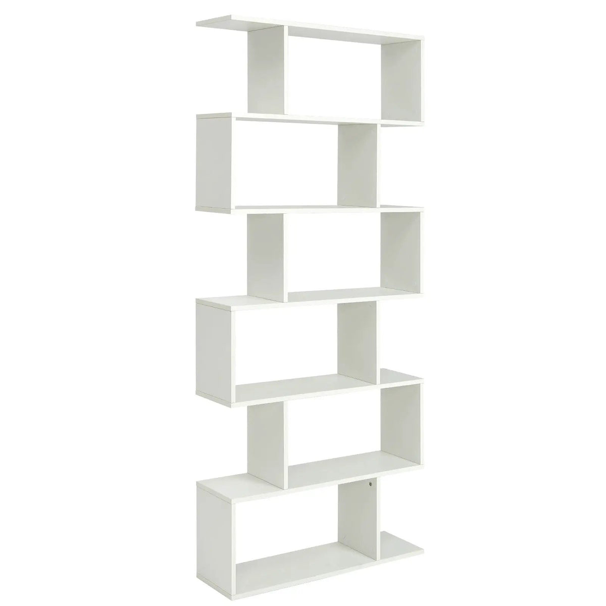6 Tier S-Shaped Bookshelf Storage Display Bookcase Decor Z-Shelf by DirectDeals