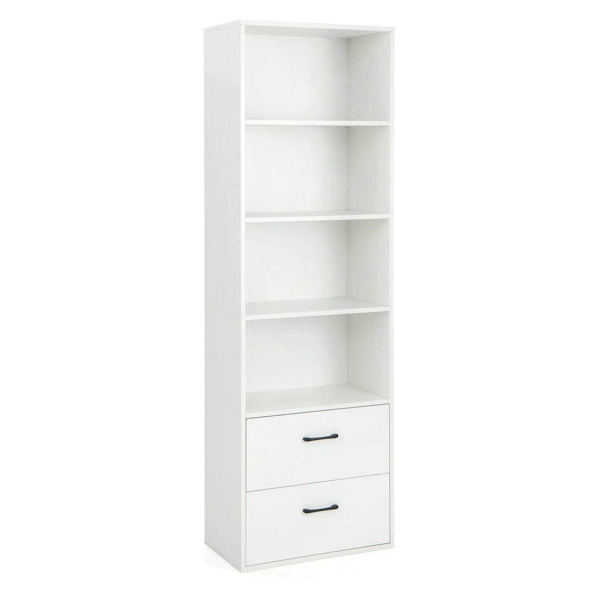 6-Tier Tall Freestanding Bookshelf with 4 Open Shelves and 2 Drawers by DirectDeals