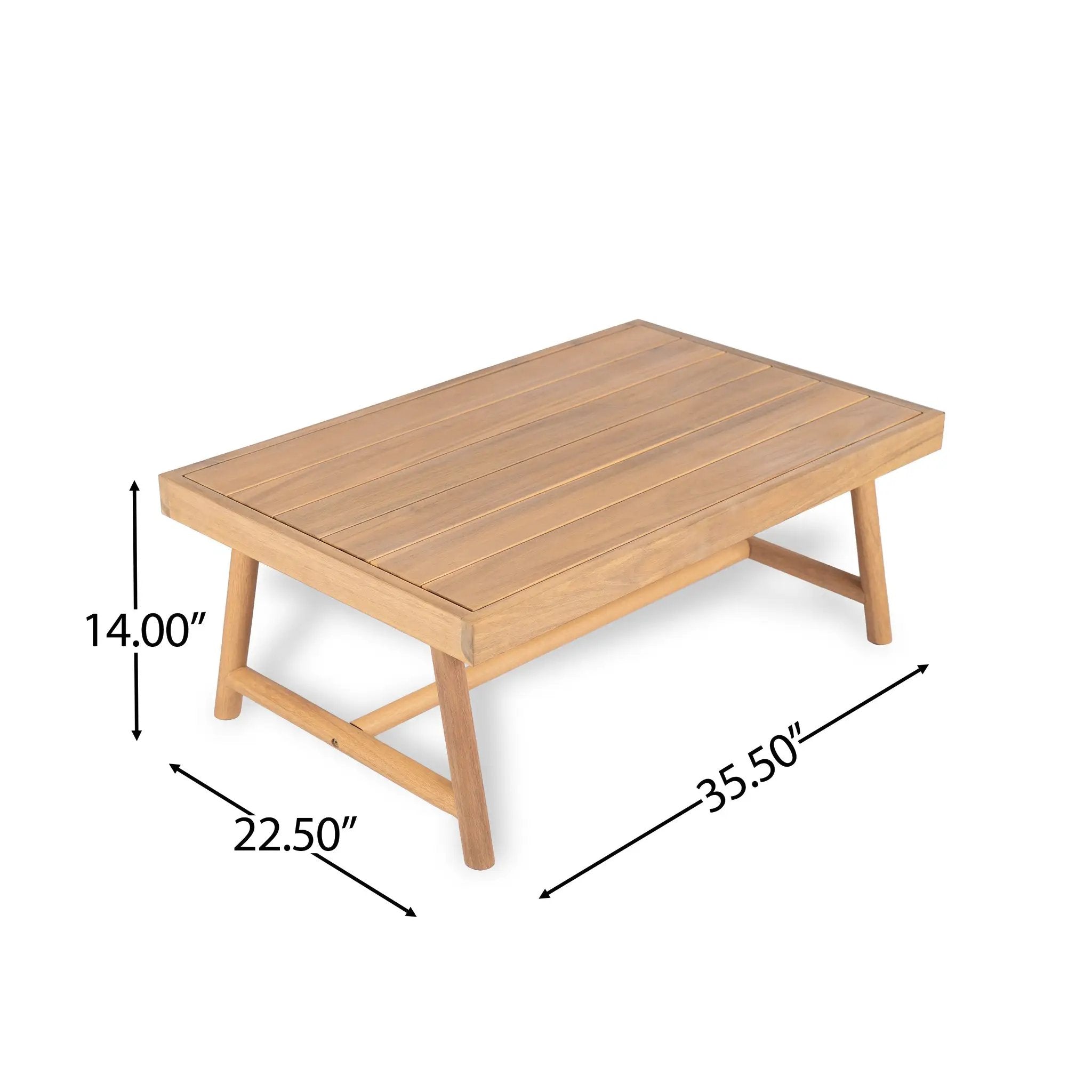 Patio Acacia Wood Chat Set, Club Chair + Coffee Table with Water-resistant Cushion by HouseOfZazla
