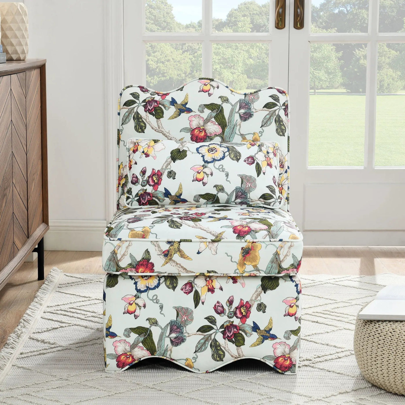 Stylish Flannel Dining Chair With Soft Cushion And Backrest by Unique Piece Furniture