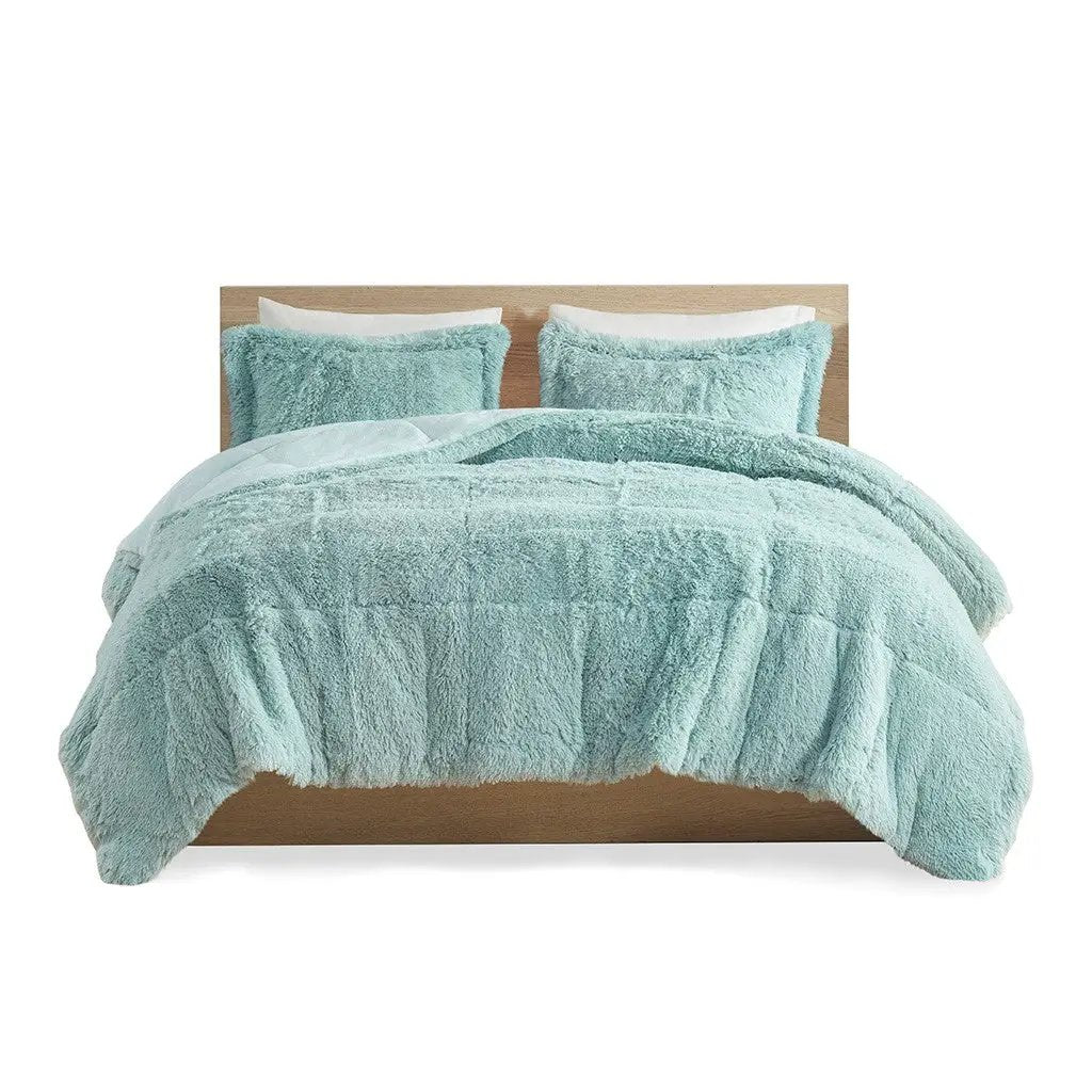 Full/Queen Shaggy Long Fur Comforter Mini Set by HouseOfZazla
