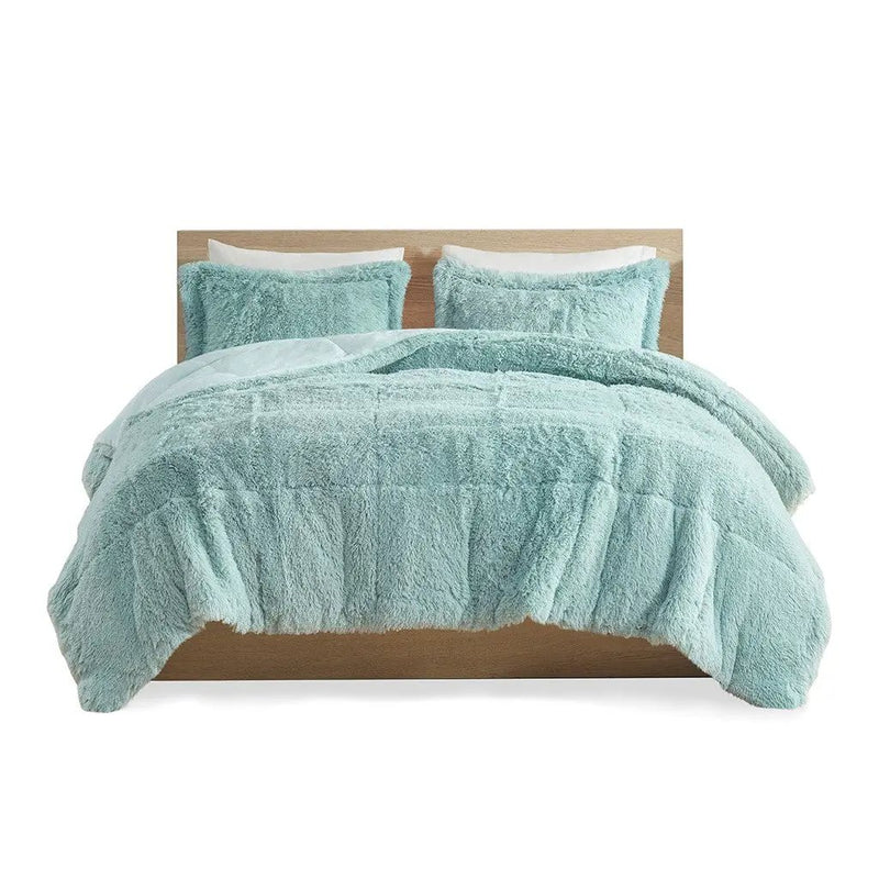Full/Queen Shaggy Long Fur Comforter Mini Set by HouseOfZazla