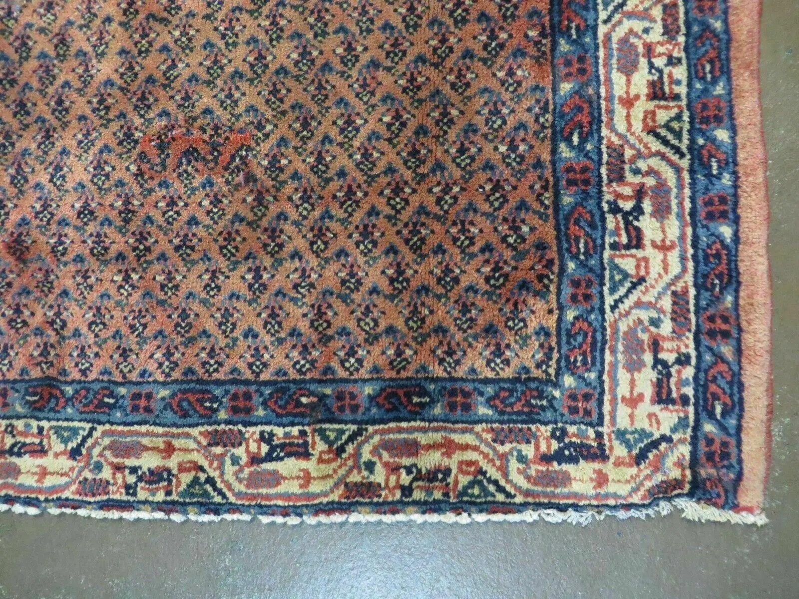 Antique Persian Seraband Runner 3.7 x 11 - Red, Wool, Mir Pattern by Jewel Rugs