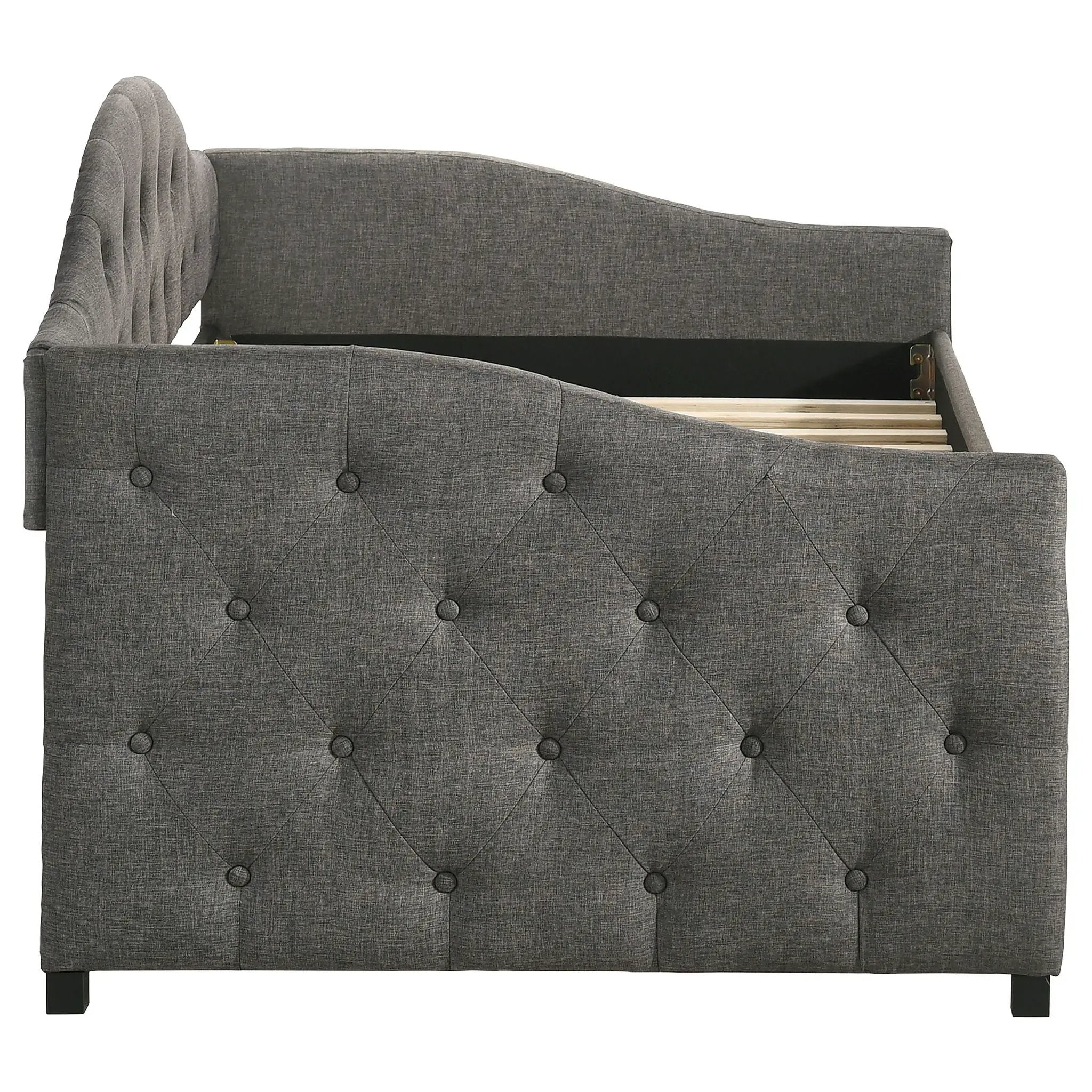 Sadie Upholstered Twin Daybed with Trundle Grey by Unique Piece Furniture