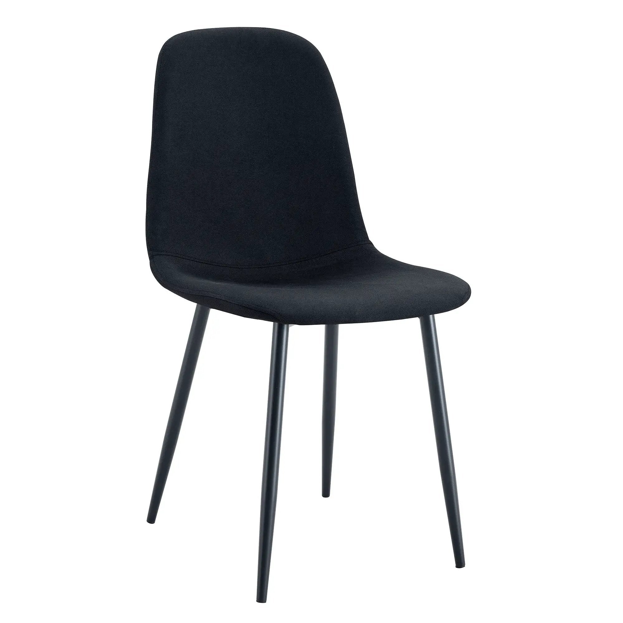 Modern Medieval Style Cushioned Side Chairs Set With Metal Legs For Kitchens by Unique Piece Furniture