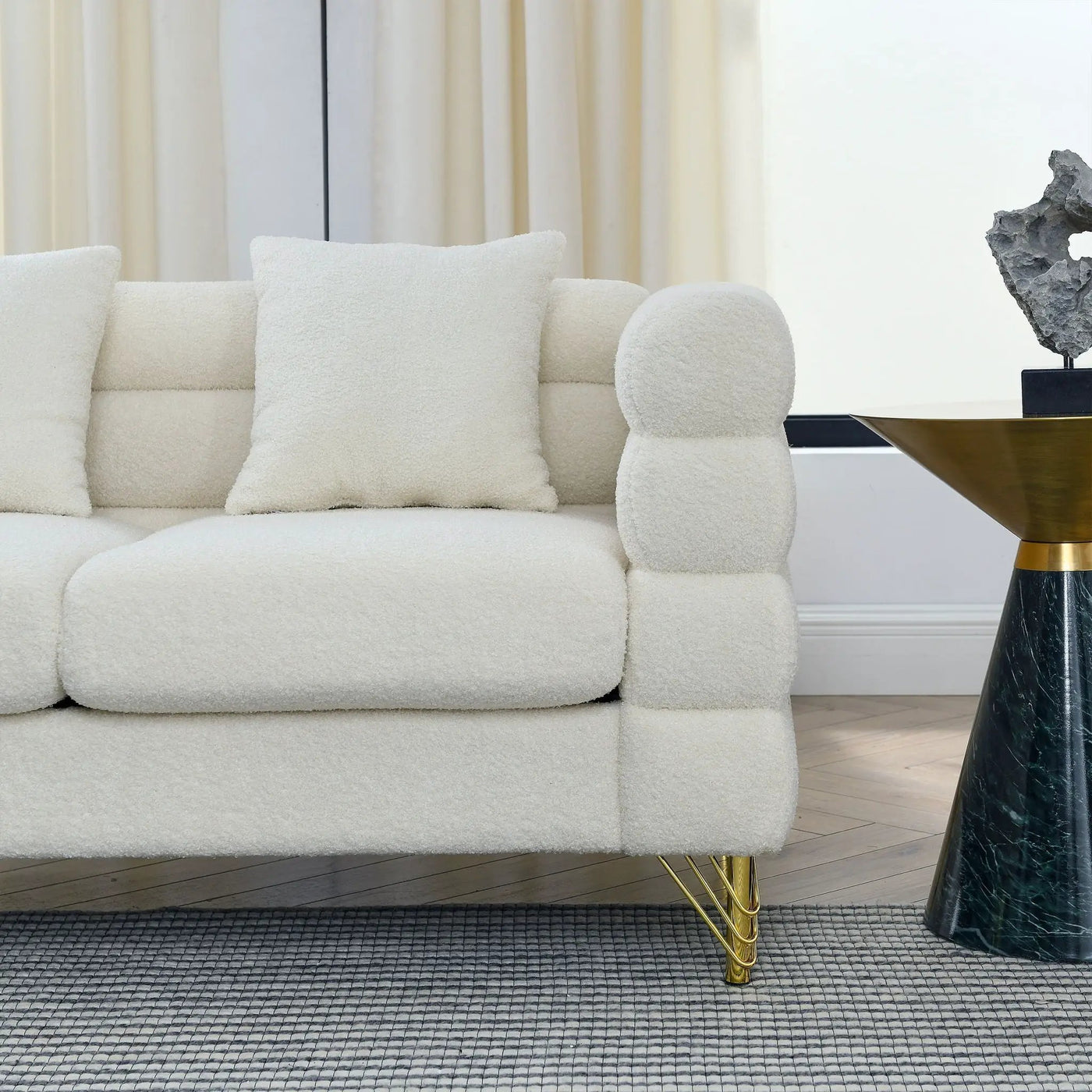 Oversized 2 Seater Sectional Sofa With Deep Seating And 2 Pillows by HouseOfZazla