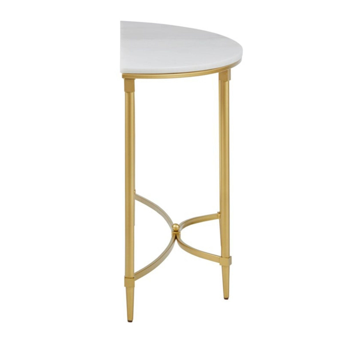 White Marble Console Table with Gold Metal Legs - Bordeaux, photo 6 of 8