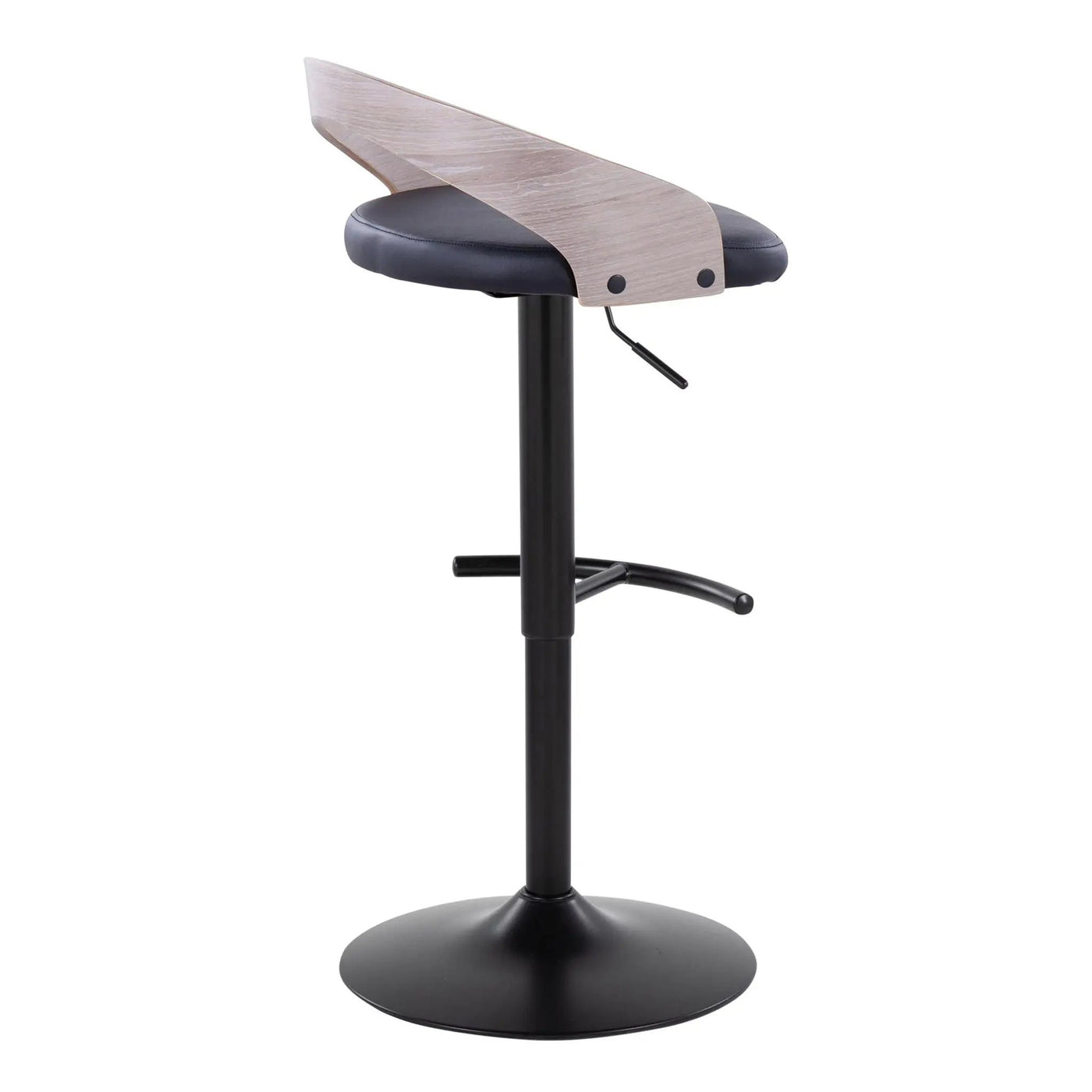 Grotto - Contemporary Adjustable Barstool With Swivel With Rounded T Footrest Elegant Design (Set of 2) by HouseOfZazla