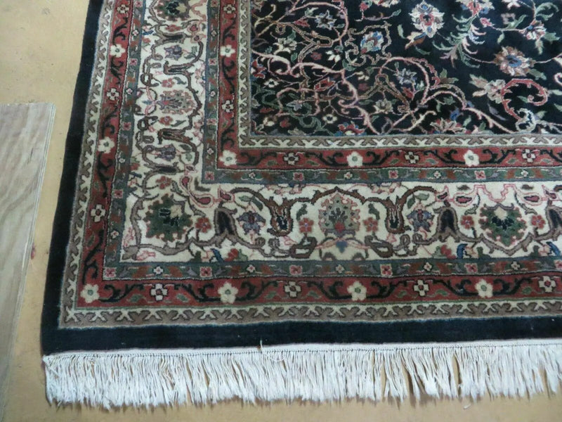 Indo Persian Rug 8x10, Wool Handmade Floral Carpet by Jewel Rugs