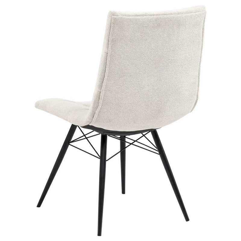 Aiken Fabric Upholstered Dining Side Chair Saddle Stone White (Set of 4) by Unique Piece Furniture