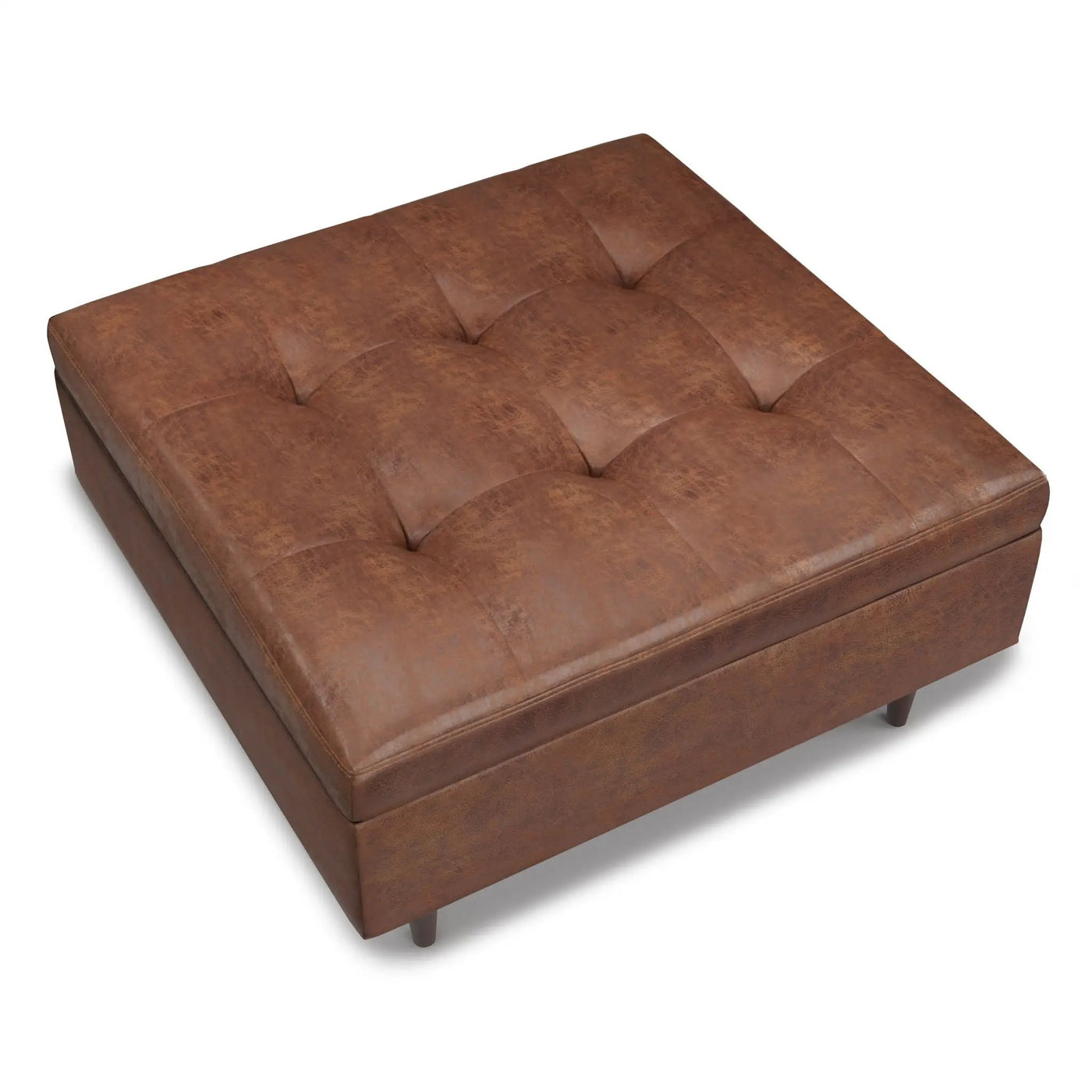 Shay - Large Square Coffee Table Storage Ottoman Mid-Century Style by HouseOfZazla