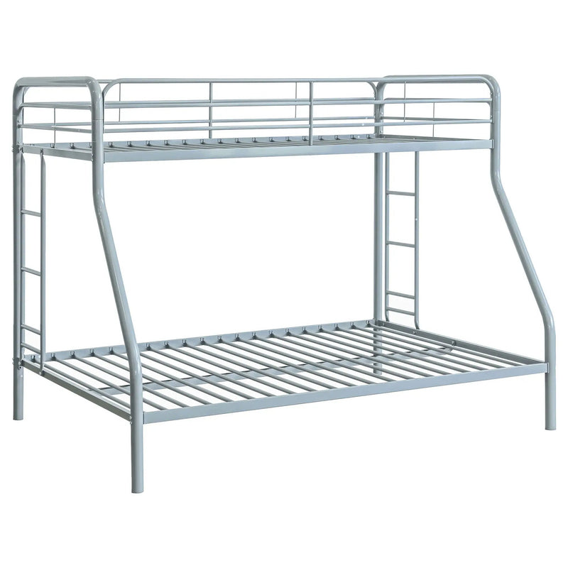 Carson Metal Twin Over Full Bunk Bed Glossy Silver by Unique Piece Furniture