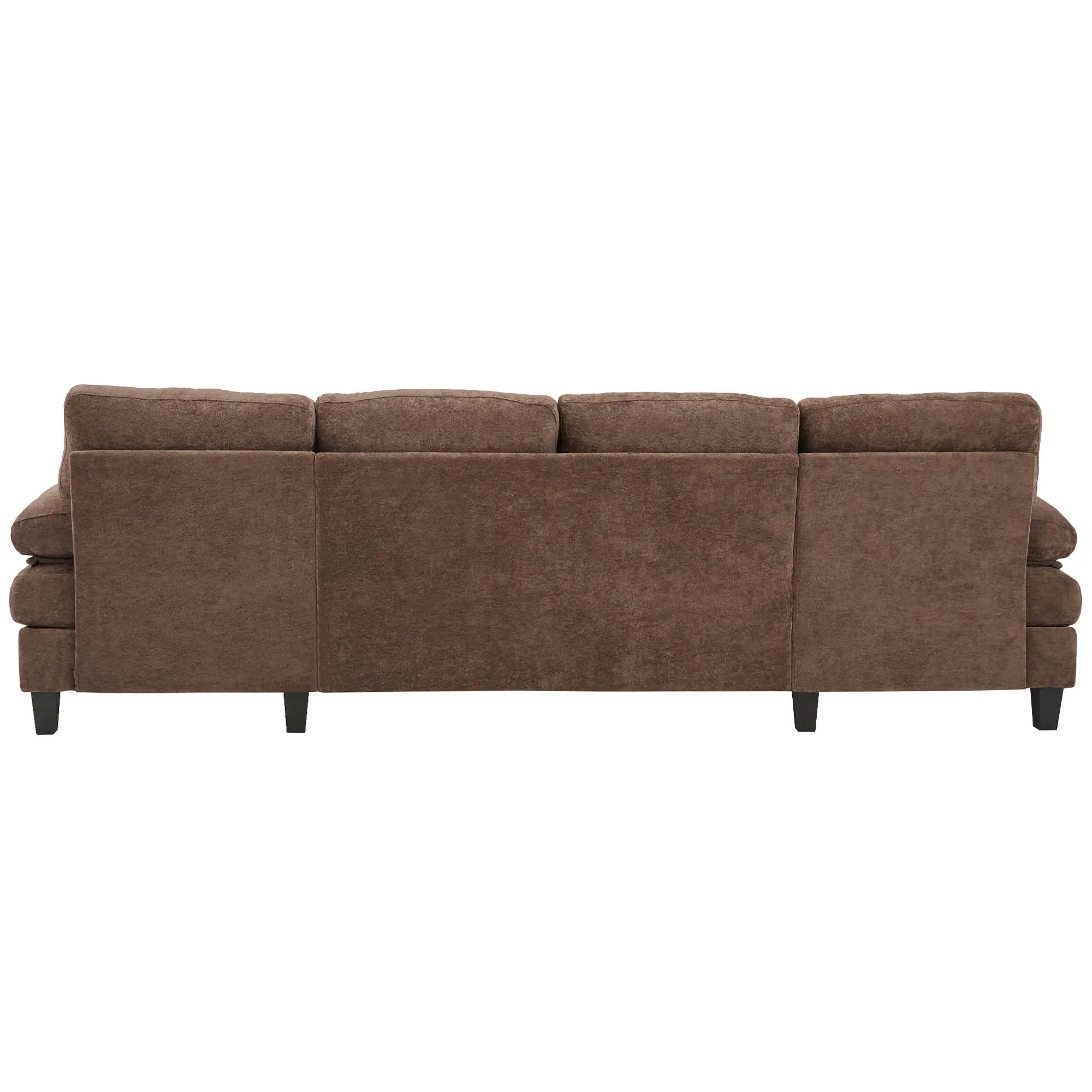 U-Shaped Sectional Sofa 103.5" Fabric Couch With Dual Chaise Lounges, Storage Pockets, Armrest Pillows by HouseOfZazla