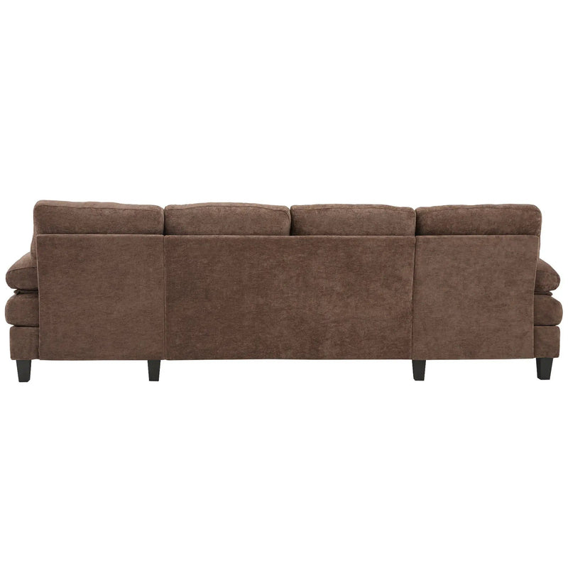 U-Shaped Sectional Sofa 103.5" Fabric Couch With Dual Chaise Lounges, Storage Pockets, Armrest Pillows by HouseOfZazla