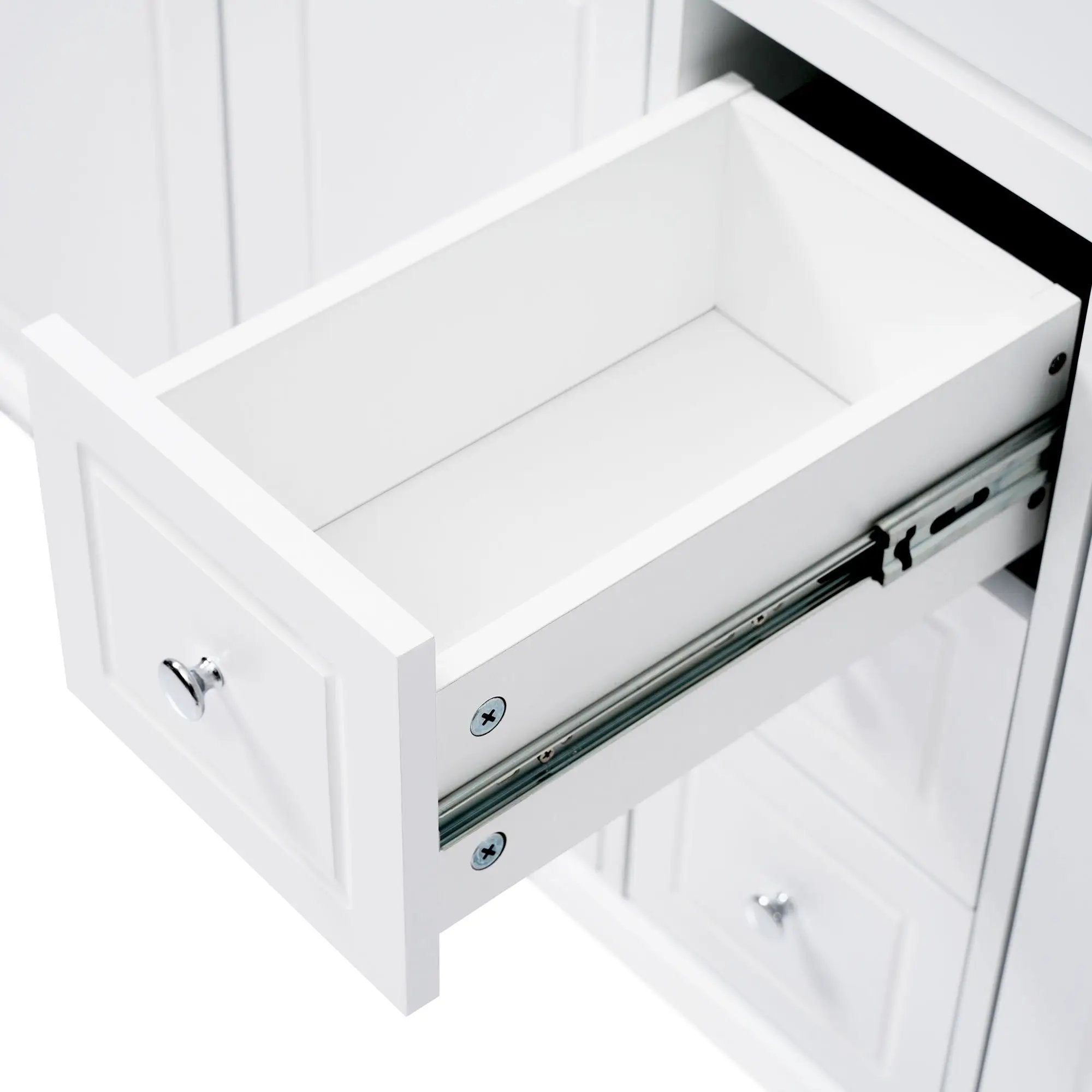 Bathroom Vanity With Double Sinks, 3 Drawers & 4 Doors - White