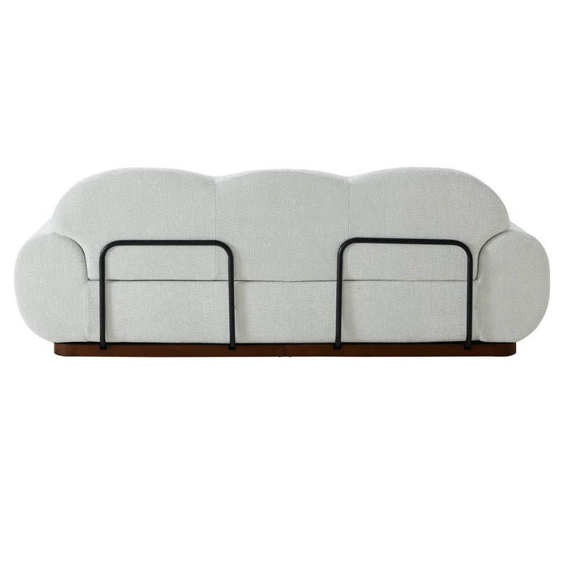 88in Round Arm Cloud Curved 3-Seater Modern Upholstered Boucle Sofa by HouseOfZazla