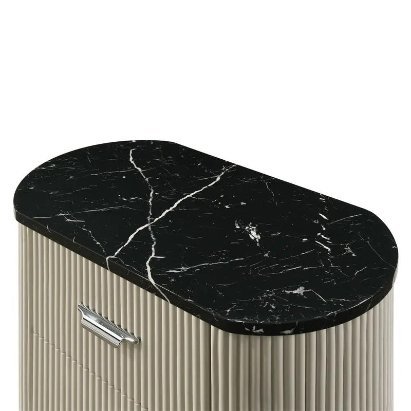 Travonte - Nightstand - Gray / Beige by Unique Piece Furniture