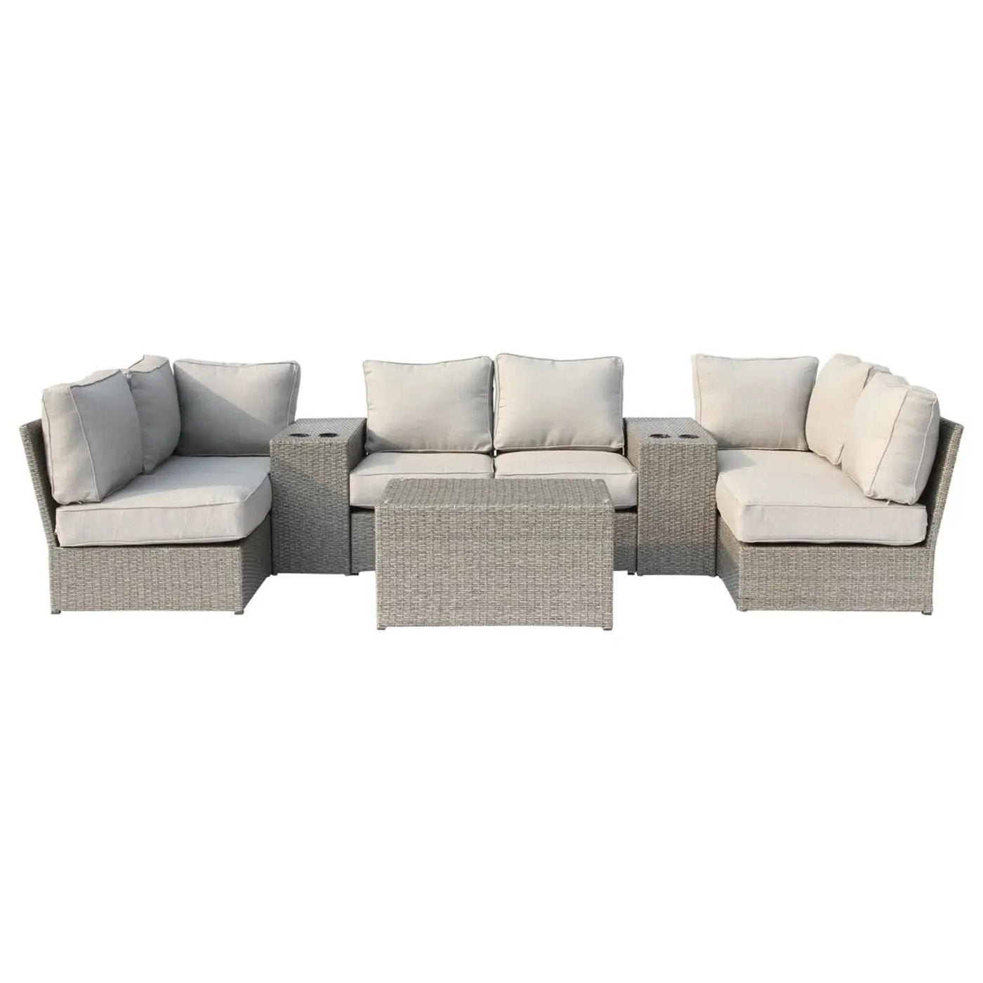 Comfortable Modern Patio Rattan Sectional Set With Cushions by Unique Piece Furniture