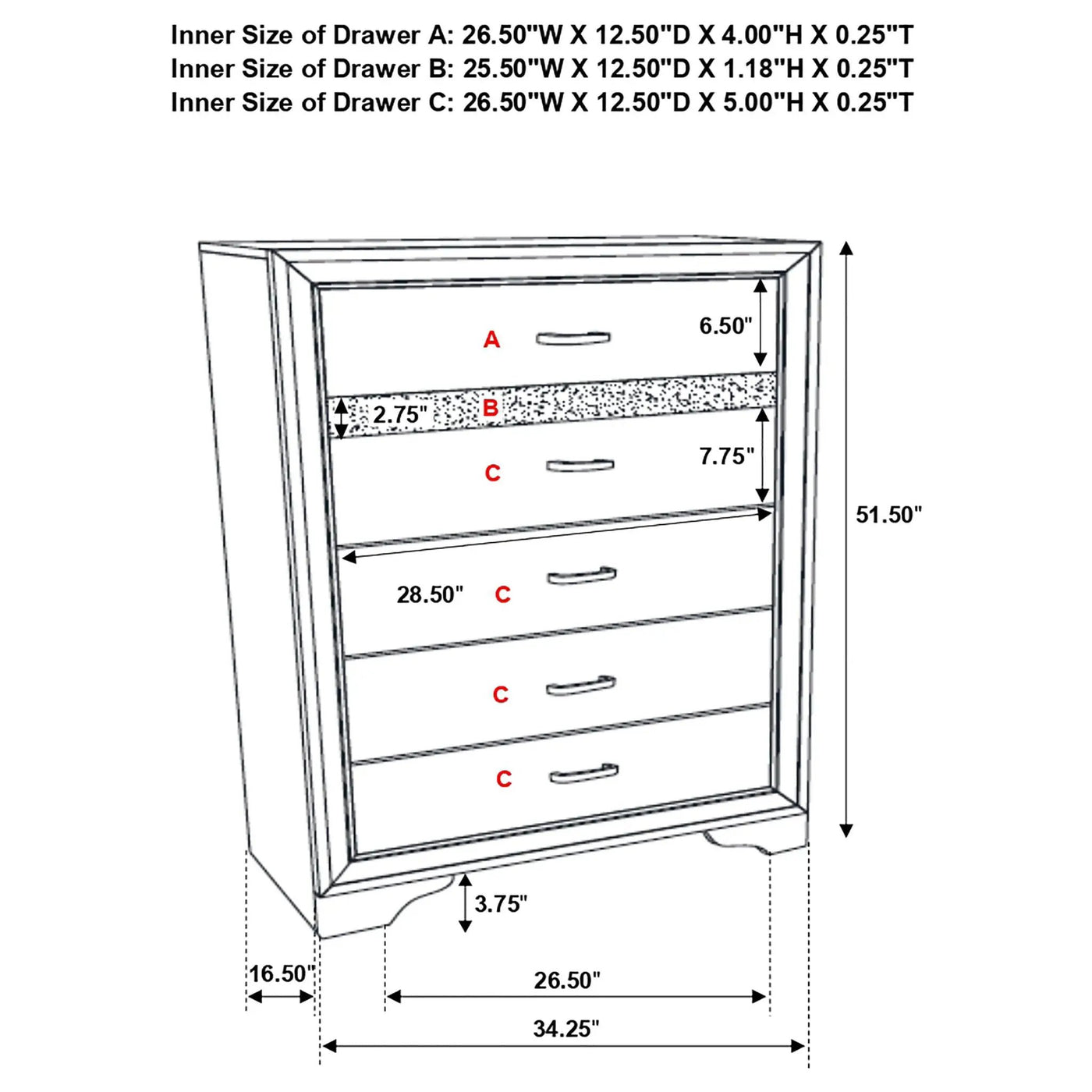 Annie - 6 Drawer Bedroom Chest by HouseOfZazla
